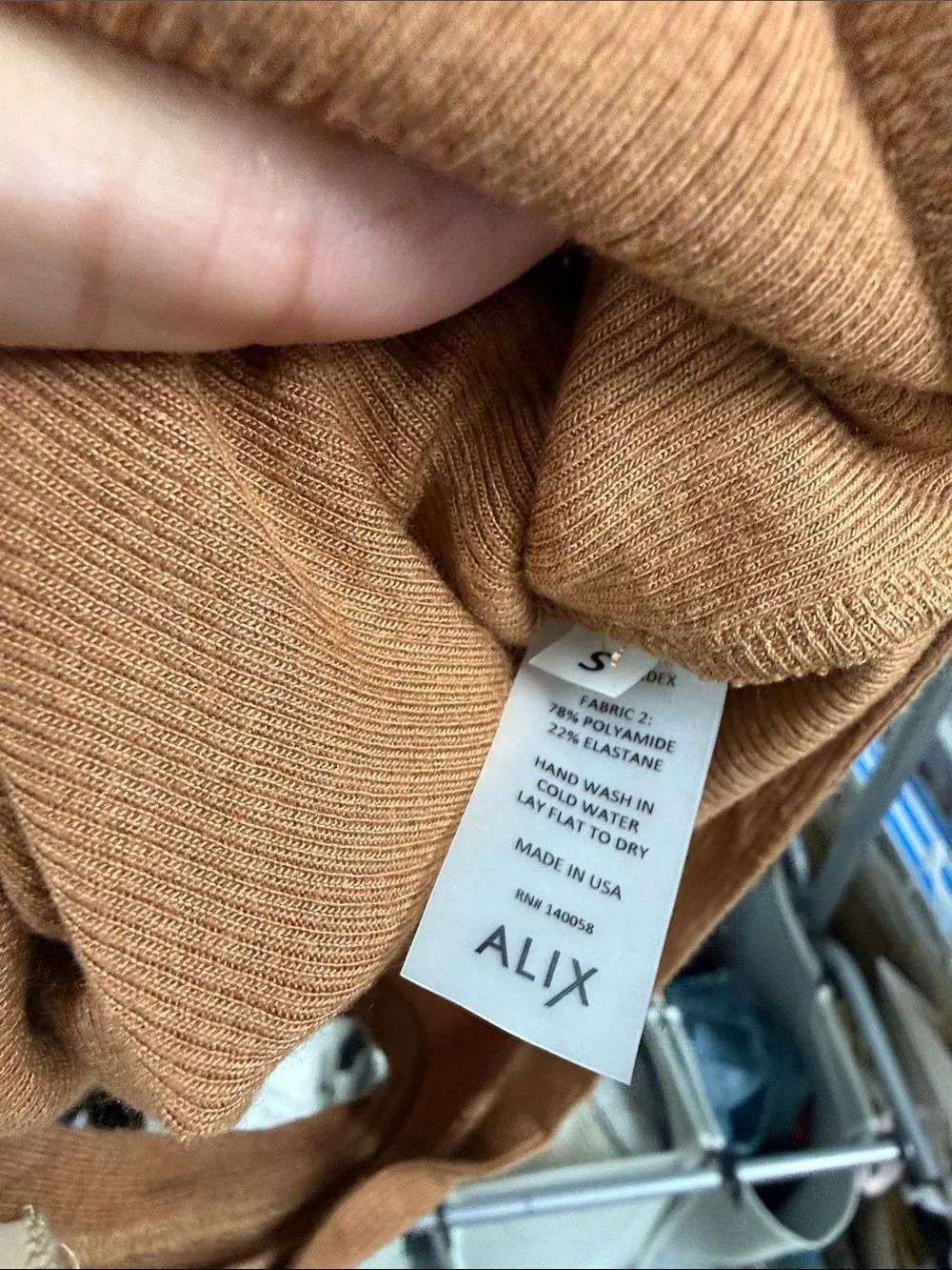ALIX Brown Collared Ribbed Body Suit - Snap Closure Bottom - NEVER WORN - Small - Picture 6 of 6